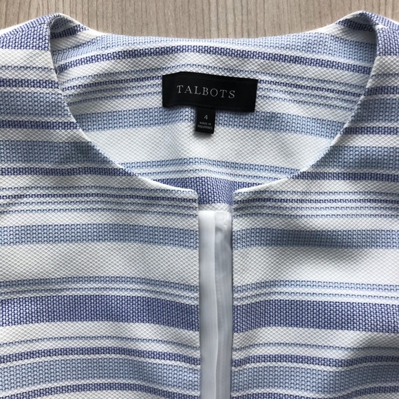 Talbots Blue Vertical Striped Blazer - Picture 5 of 9